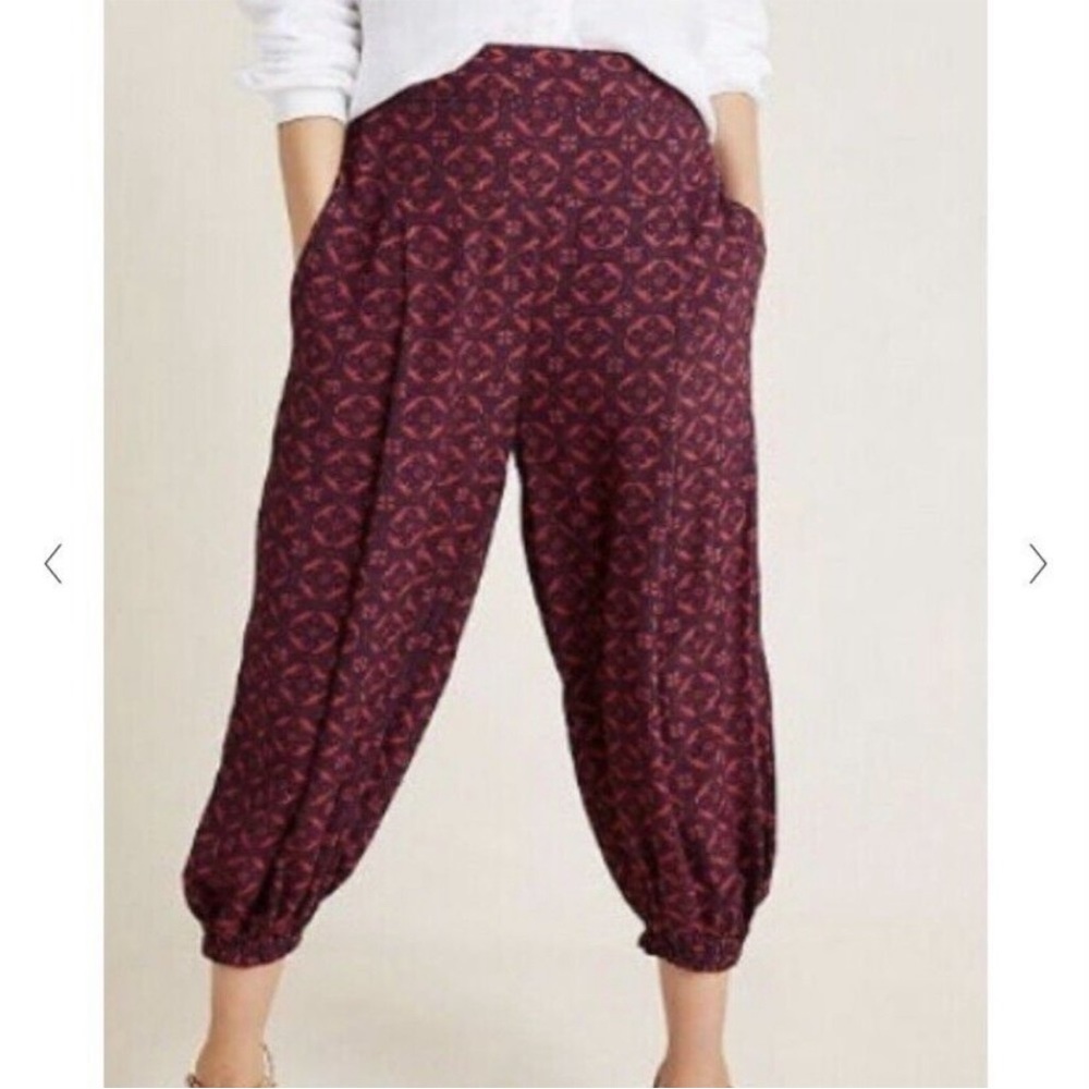 Anthropolgie Wide Leg High Waist Cropped Pants